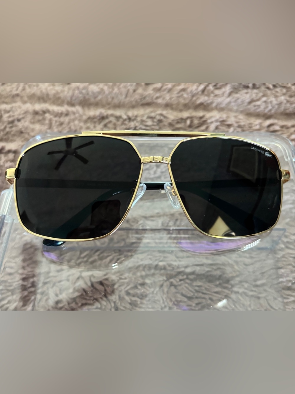 Gold Frame Sunglasses with Black Lenses